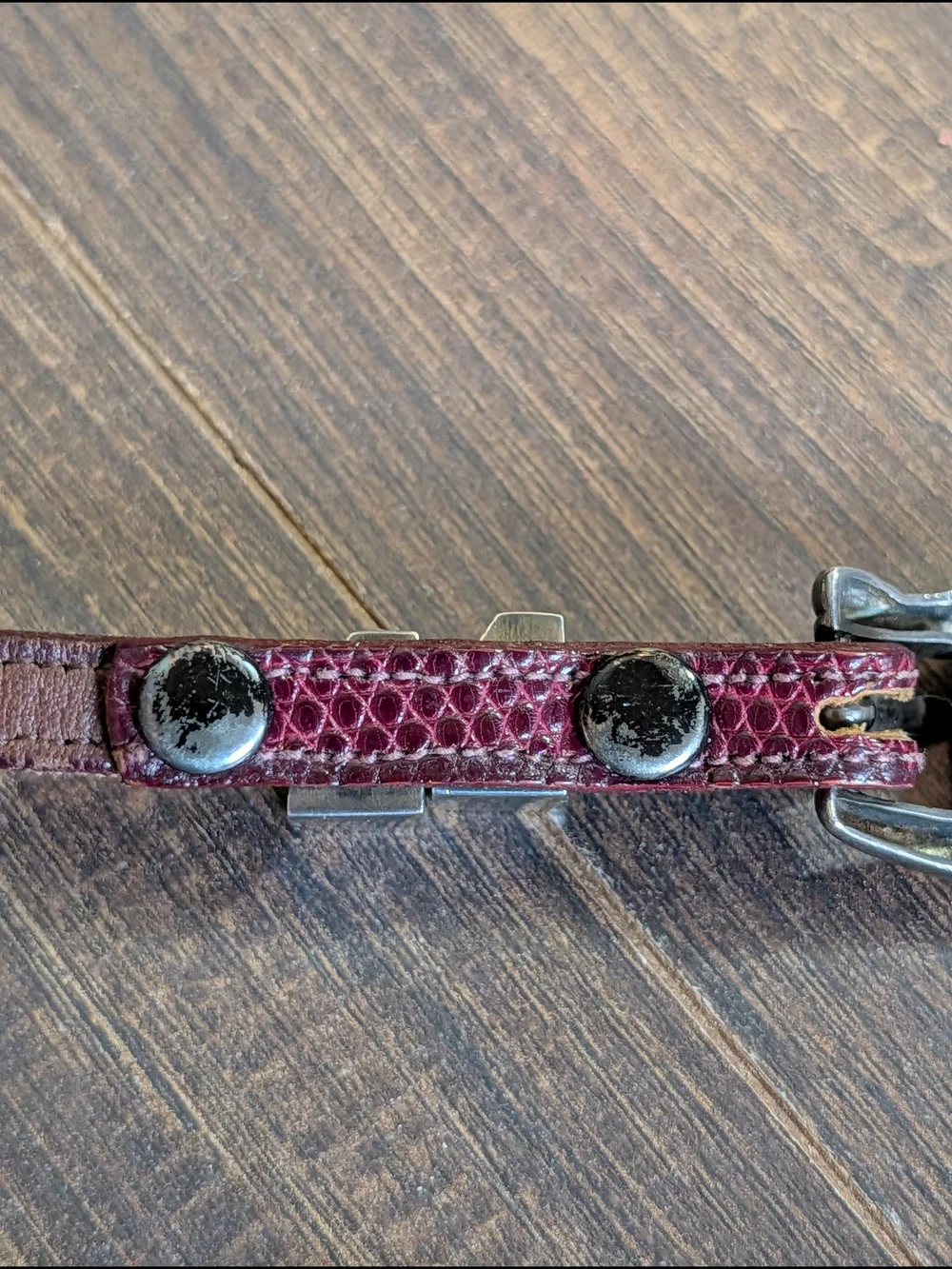 KIESELSTEIN-CORD Early VTG Burgundy Lizard Sterling Silver 4pc Western Belt